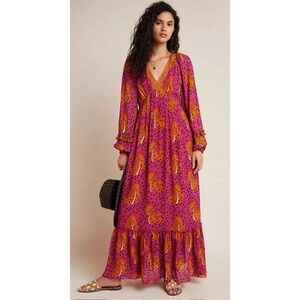 FARM Rio Pink Cheetah Maxi Dress